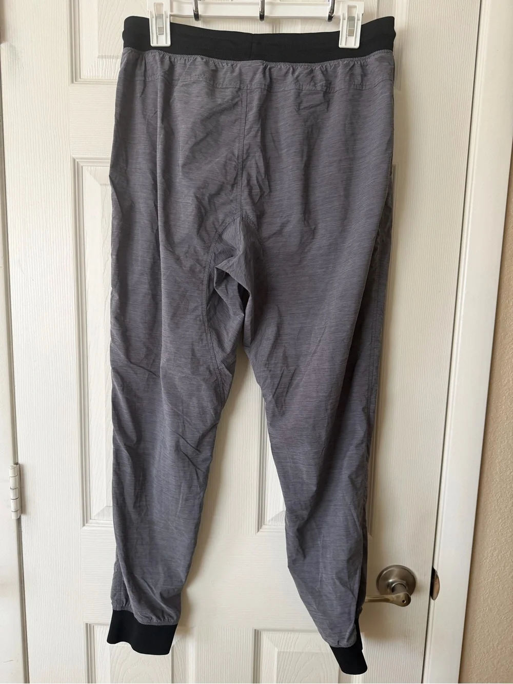 Nike Womens Gray Athletic Joggers with Black Waistband